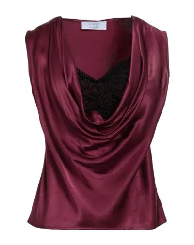 Kaos Woman Top Plum Size 6 Viscose, Polyamide, Elastane In Purple