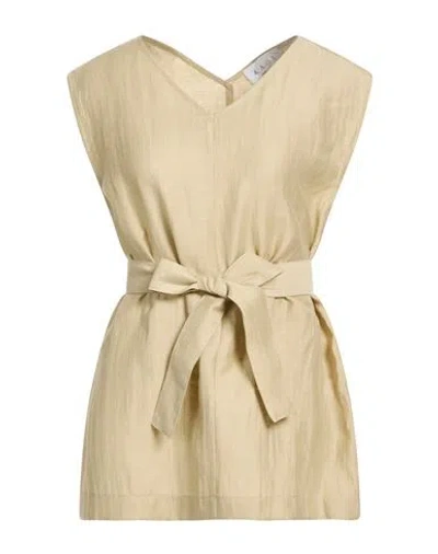 Kaos Woman Top Sand Size 8 Linen, Polyester In Brown