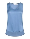 Kaos Woman Top Slate Blue Size 2 Viscose In Blue