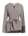 Kaos Woman Top Taupe Size 10 Polyester, Viscose, Elastane In Gray