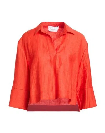 Kaos Woman Top Tomato Red Size 8 Linen, Polyester