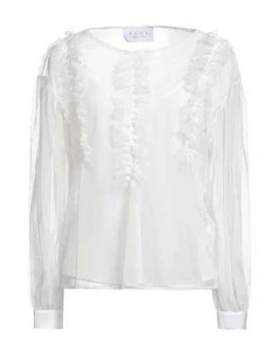 Kaos Woman Top White Size 12 Polyester, Cotton