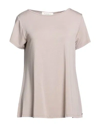Kaos Woman T-shirt Taupe Size 8 Viscose, Elastane In Gray