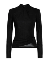 Kaos Woman Turtleneck Black Size S Viscose, Polyester, Polyamide, Elastane In Black