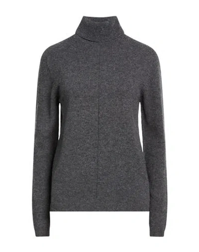 Kaos Woman Turtleneck Charcoal Size S Wool In Gray