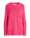Kaos Woman Turtleneck Fuchsia Size M Wool In Pink