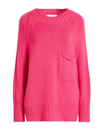 Kaos Woman Turtleneck Fuchsia Size M Wool In Pink