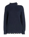 Kaos Woman Turtleneck Navy Size M Acrylic, Polyester In Navy Blue