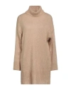 Kaos Woman Turtleneck Sand Size M Acrylic, Polyamide, Mohair Wool In Beige
