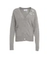 Kaos Wool Cardigan With Sparkling Chest Applications In Gray