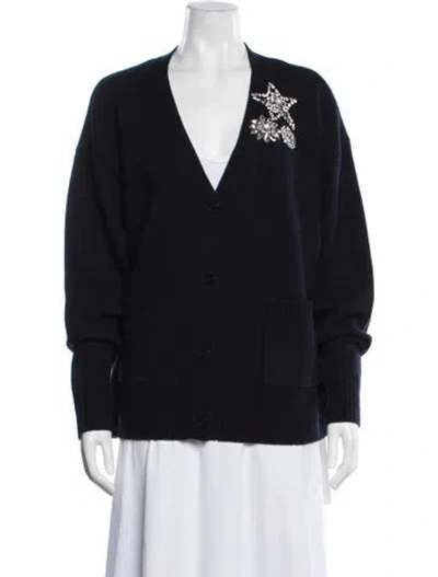 Pre-owned Kaos Wool V-neck Sweater W/ Tags In Blue