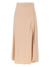 Kaos Wrap Buttoned Straight Skirt In Neutral