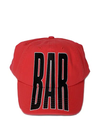 Kap Company Bar-embroidered Adjustable Baseball Cap In Red