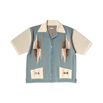 Pre-owned Kapital 12g Cotton Knit Chimayo Aloha Polo 'beige' | Tan | Men's Size 3 In Brown