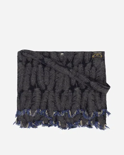 Kapital 12oz Magpie Denim Medicine Bag (l) Indigo Dark In Black