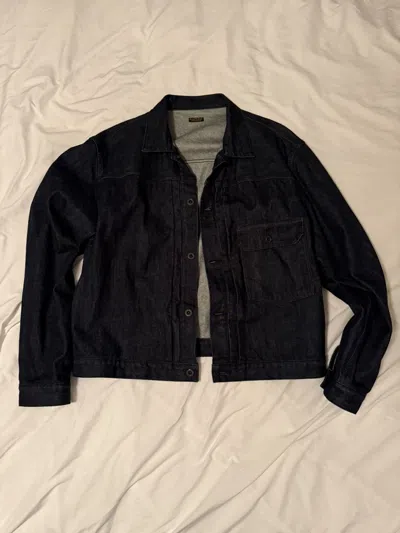 Pre-owned Kapital 14oz Denim 1st Jacket (black Thread Version) In Blue