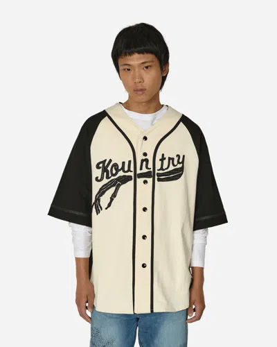 Kapital 16/-densed Jersey Baseball Shirt (bone) Ecru / Black In Neutrals