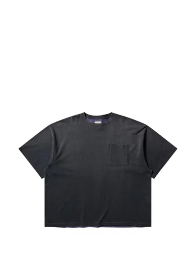 Kapital 2 Tones Jersey T-shirt In Black