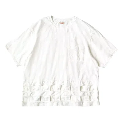 Pre-owned Kapital 20 / -jersey Windowpane T-shirt 'white' | Men's Size 3