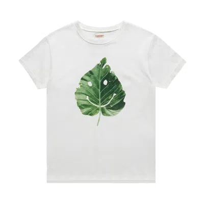 Pre-owned Kapital 20/-jersey Crew Tee (smile Leaf) 'white' | Men's Size 0