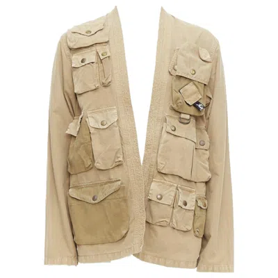Pre-owned Kapital 2022 Beige Cotton Multi Cargo Pocket Kimono Jacket Jp4 Xl In Brown