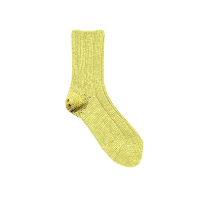 Pre-owned Kapital 56 Yarns Rib Rainbow Happy Heel Socks 'yellow' | Men's Size Onesize