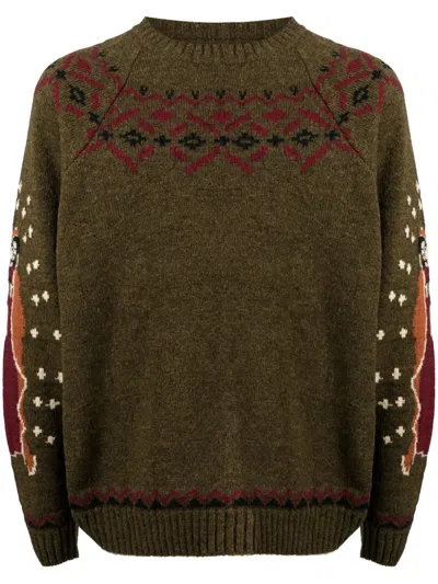 Kapital 5g Patterned-intarsia Jumper In Green