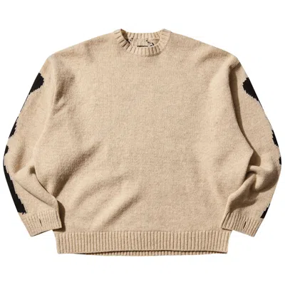 Pre-owned Kapital 5g Wool Bone Crew Sweater 'ecru' | Cream | Men's Size 3 In White