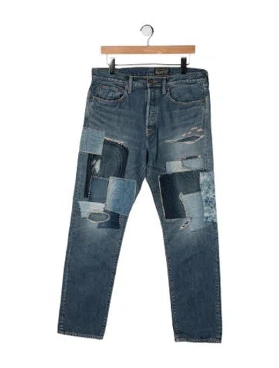 Pre-owned Kapital 5p Monkey Cisco (dixie Remake) Straight-leg Jeans In Blue