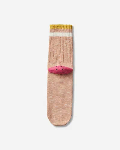 Kapital 60 Yarns Ivy Rainbowy Happy Heel-hold Socks Orange / Pink In Multi