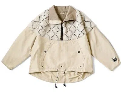 Pre-owned Kapital 60/40 Dogi Sashiko Fleece Hutte Anorak Jacket Cream In White