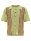 Kapital 7g Crochet Knit Tennessee Aloha Polo Shirts In Green