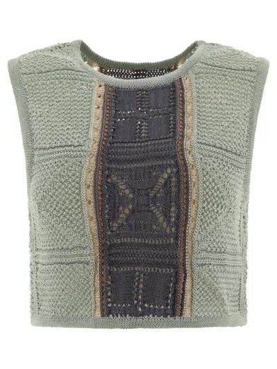 Kapital 7g Crochet Knit Tops In Blue