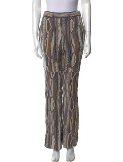 Pre-owned Kapital 7g Knit Gaudy Flare Wide Leg Pants In Brown