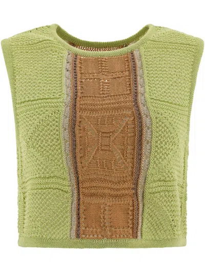 Kapital 7g Knitted Top In Green