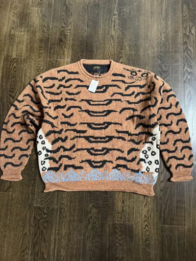 Pre-owned Kapital 7g Linen Nepal Tiger Sweater In Orange