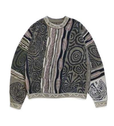 Pre-owned Kapital 7g Maze Gaudy Crew Neck Sweater In Beige