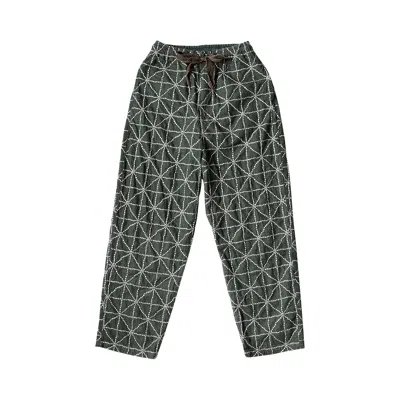 Pre-owned Kapital 8oz Color Denim Folk-dojo Embroidery Easy Pants 'green' | Men's Size 3