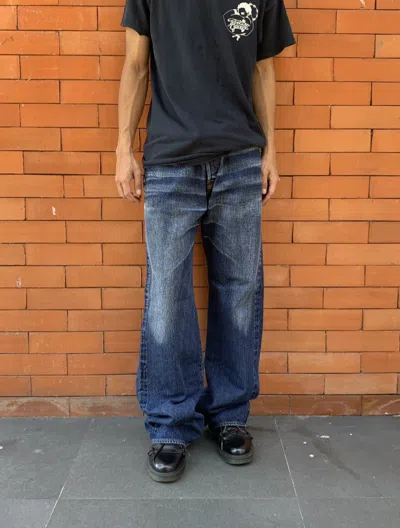 Pre-owned Kapital Baggy Washed Denim Jeans In Blue