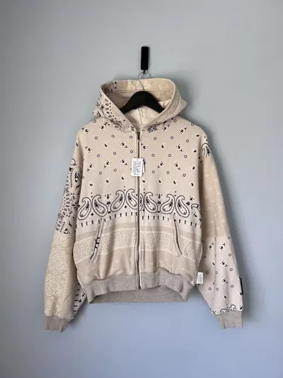 Pre-owned Kapital Bandana Fleece Bivouac Hoodie Sweatshirt In Natural
