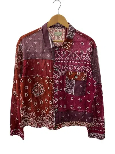 Pre-owned Kapital Bandana Patchwork Button Shirt In Red