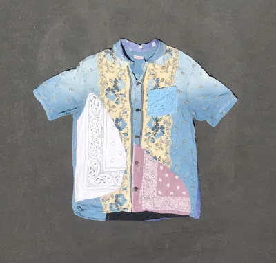 Pre-owned Kapital Bandana Patchwork Shirt In Blue