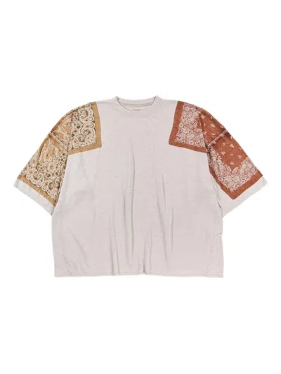 Kapital Bandana-print Panelled T-shirt In Multi