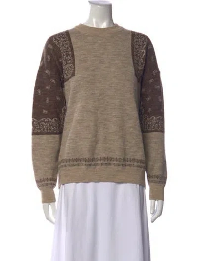 Pre-owned Kapital Bandana Wool Pullover In Neutrals