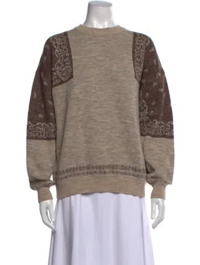 Pre-owned Kapital Bandana Wool Pullover In Neutrals