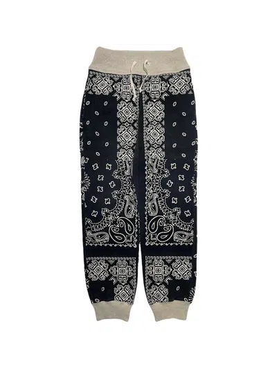 Kapital Bandana-print Fleece Track Pants In Black