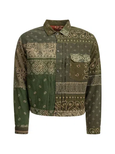 Kapital Reversible Bandana-print Cotton-flannel Jacket In Green