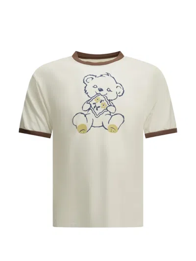 Kapital Bear-print Ringer T-shirt In White