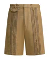 Kapital Studded Panel Shorts In Brown