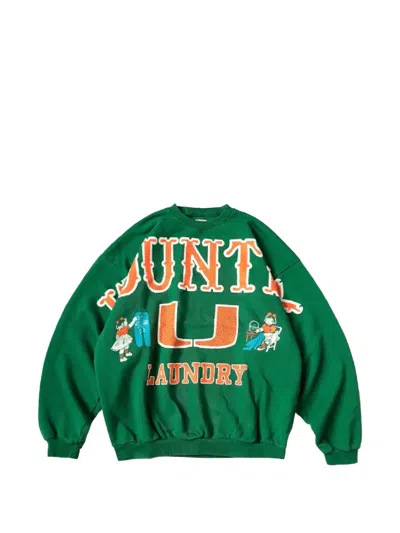 Kapital Printed Cotton-jersey Sweatshirt In Green